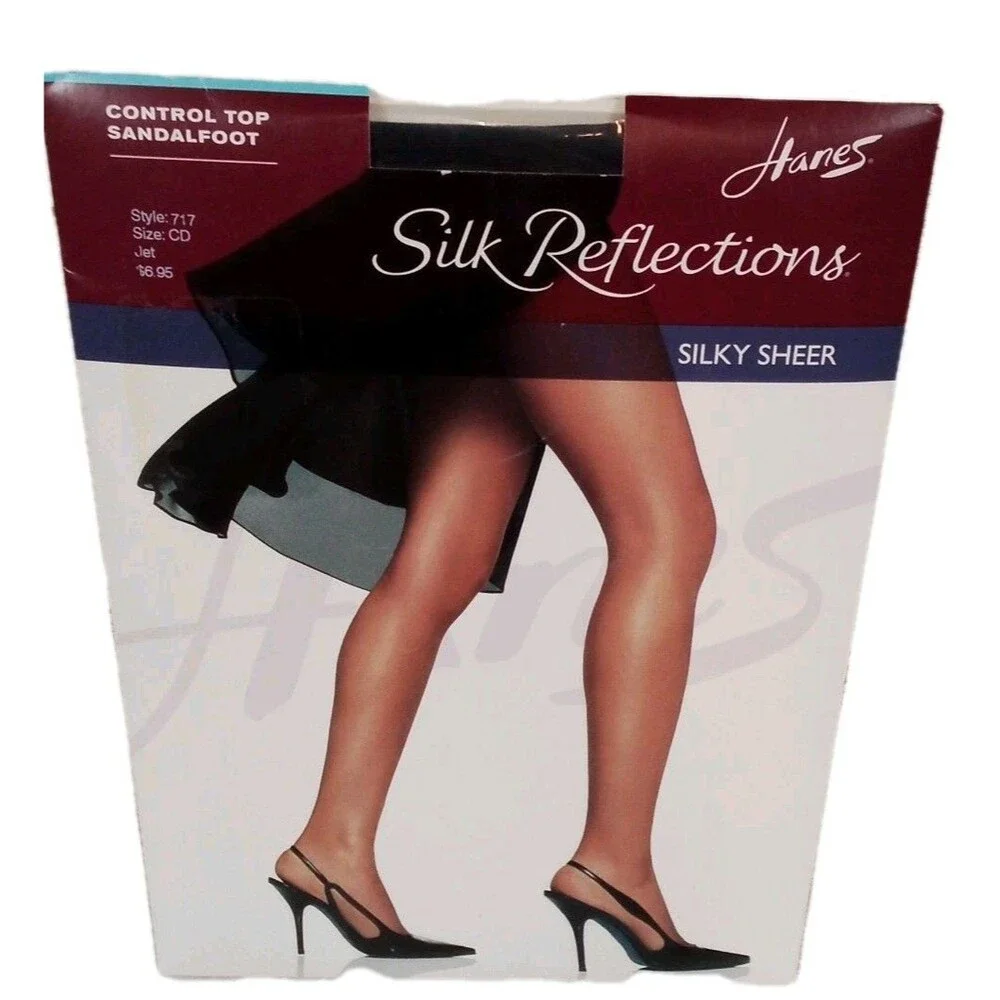 Women's Hanes Silk Reflections Silky Sheer Control Top Sandal Foot Size CD Style